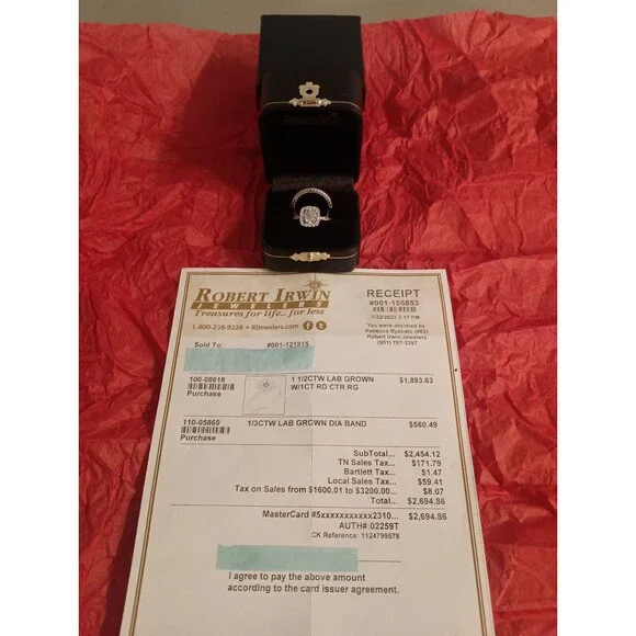 Robert Irwin Jewelers Diamond Engagement Ring + Band(MSRP: $2694.86)